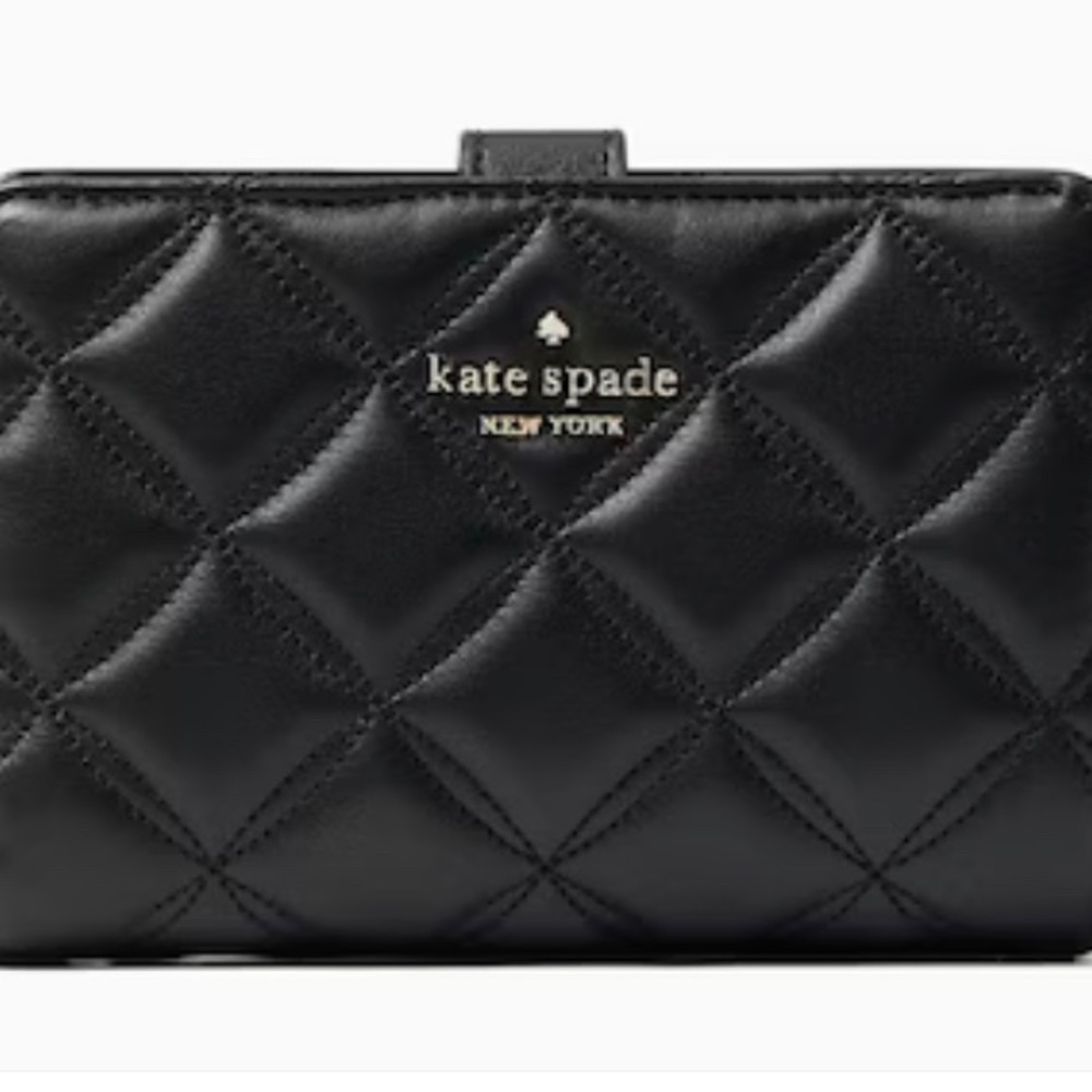 Kate Spade Black Quilted Natalia Billfold Wallet